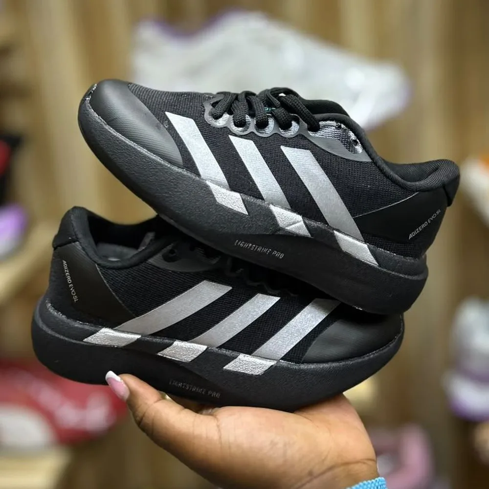 Adidas Adidas Black / Silver Three-Stripe Trainer — Core Black / Silver