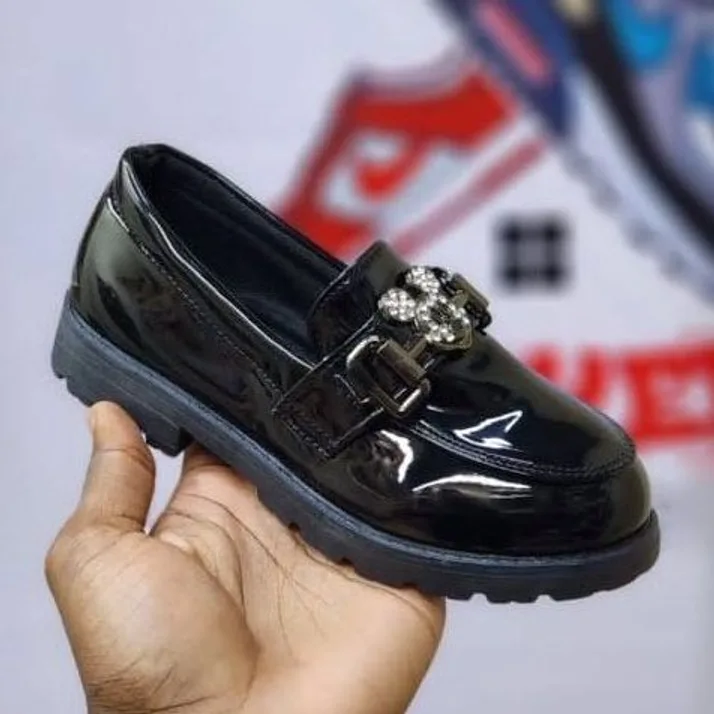 Black Patent Jewel Loafer — Black