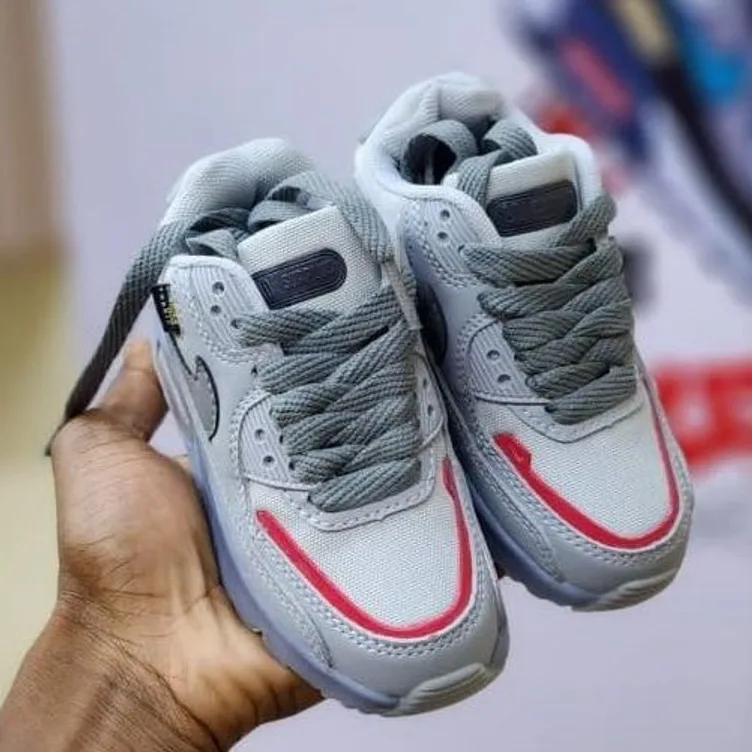 Nike Nike Air Max 90 Grey / Red in Light Grey / Smoke Grey / Red — thumbnail 2