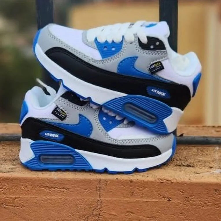 Nike Nike Air Max 90 White / Royal / Black in White / Hyper Royal / Black / Grey — thumbnail 4