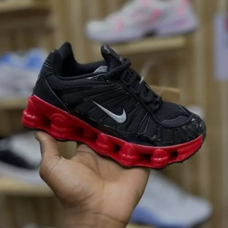 Nike Nike Shox TL Black / Red Sole — Black / Varsity Red / Silver