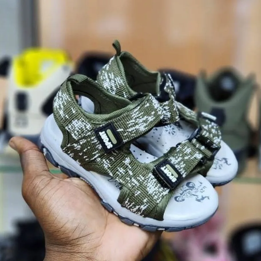 Olive Camo Knit Velcro Sandal